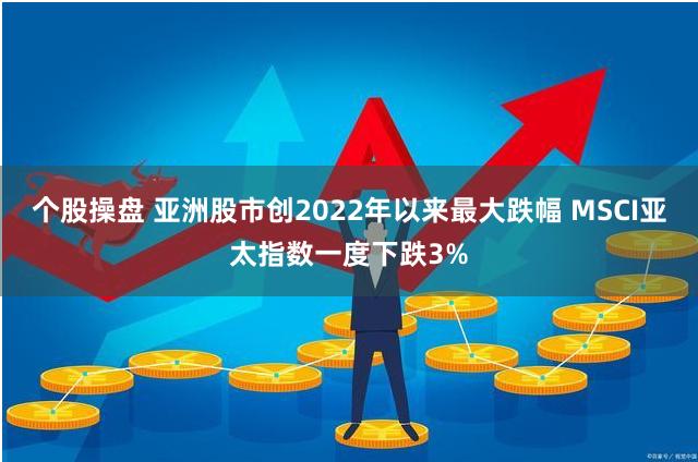 个股操盘 亚洲股市创2022年以来最大跌幅 MSCI亚太指数一度下跌3%